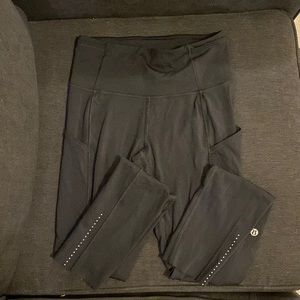 Black Lululemon Fast and Free Leggings With Pockets